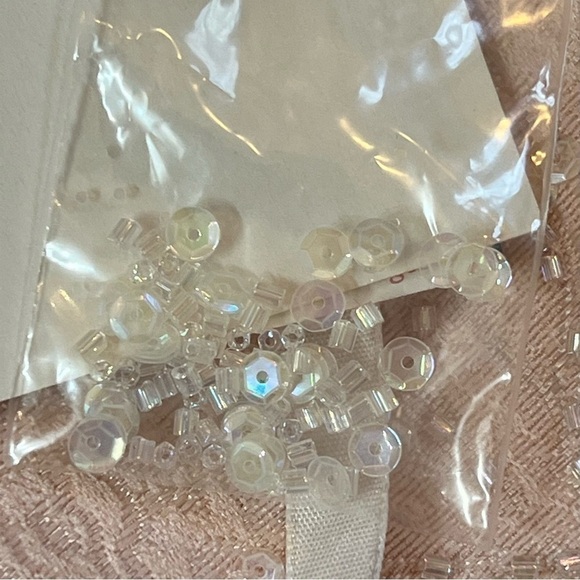 David’s Bridal Sequined Brocade Bodice Mock Two Piece Shell Pink Dress NWT Sz 14 - Picture 14 of 14